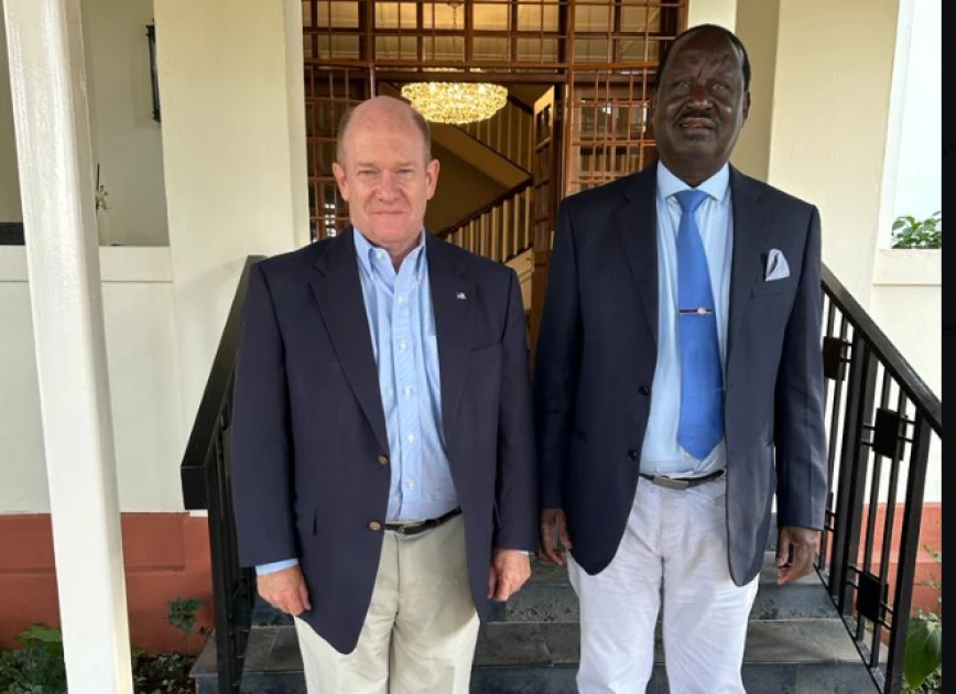 Raila meets US Senator Chris Coons ahead of Kenya Kwanza-Amizio talks 