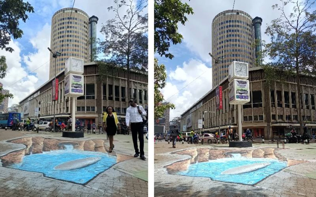 Residents of Nairobi impressed by drawing on Mama Ngina street