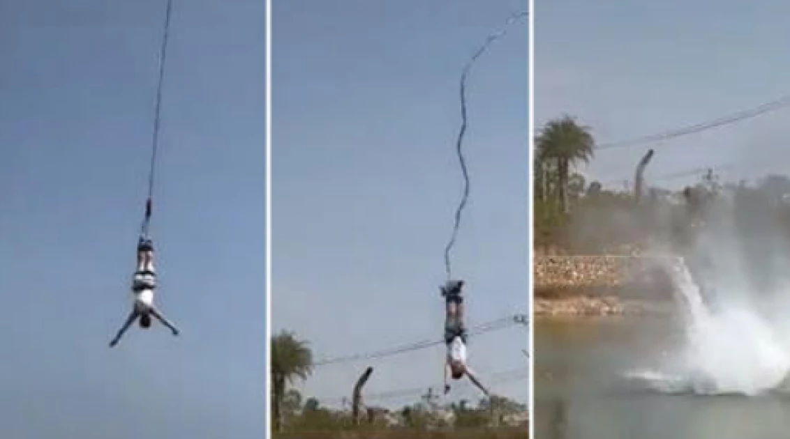 Tourist survives bungee jump fall after cord snaps